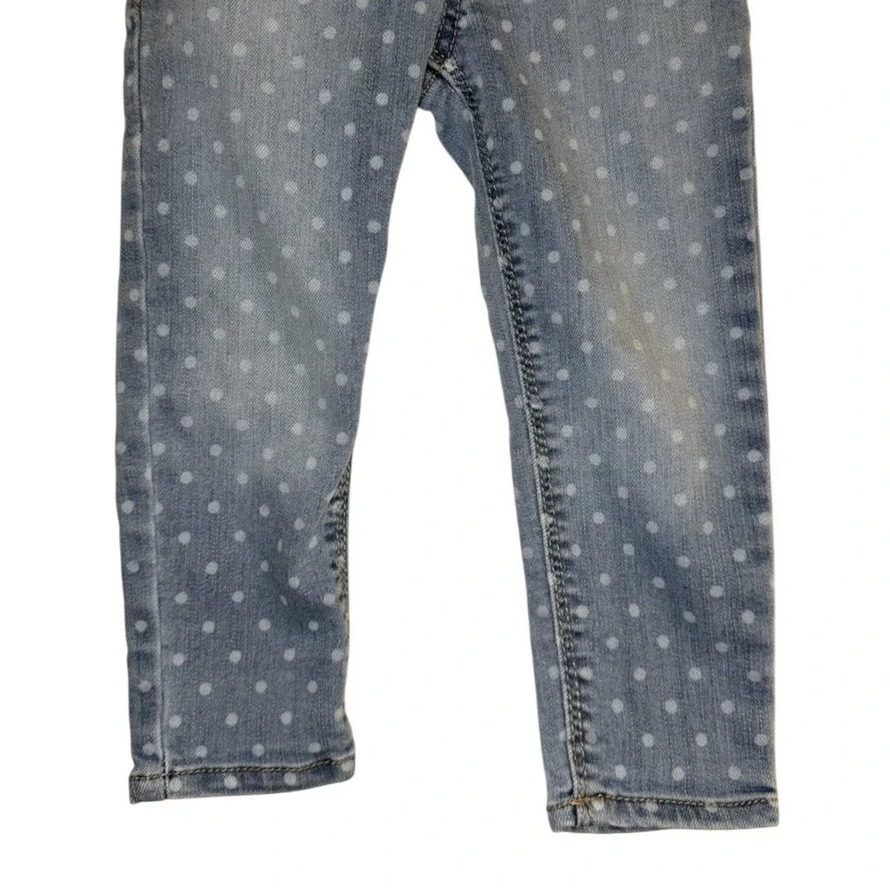 OshKosh B'gosh Kids Polka Dot Denim Jeans Leggings Toddler Size 3T Elastic Waist